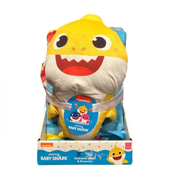 baby shark Other Baby Shark Character Pillow And Throw Set Poshmark